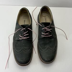 JOHNSTON MURPHY-Gray Suede Leather, Mens Casual Wing Tip Shoes- 8 1/2